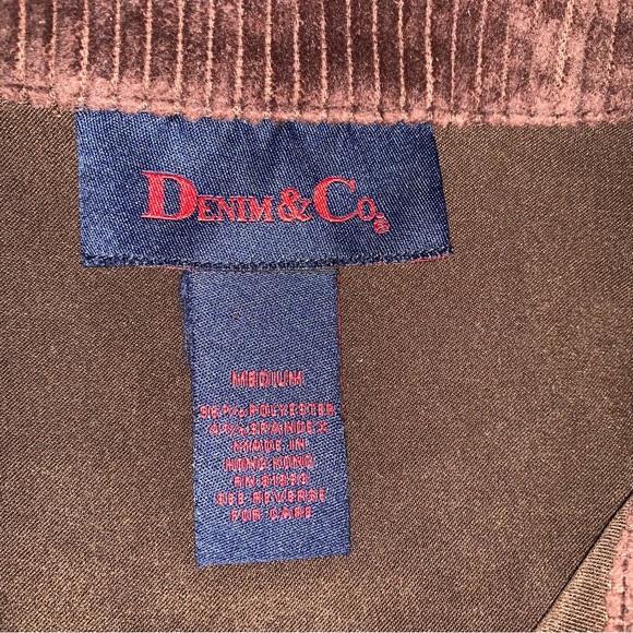 Denim&Co Brown Lightweight Zip-Up Jacket with Corduroy Collar - Picture 3 of 4